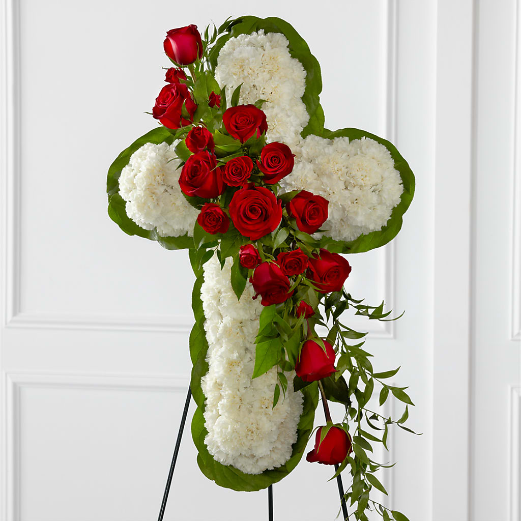 Floral Cross Easel – Four Seasons Flowers, Guelph ON